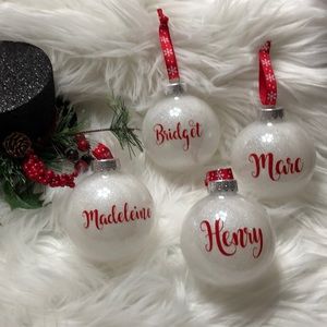 Glitter ornaments NWT set of 4